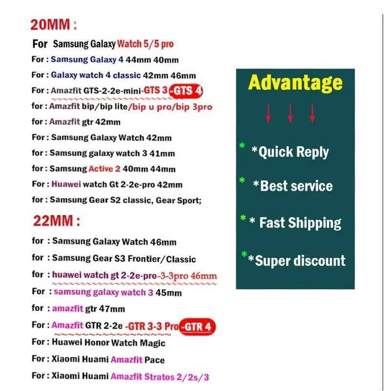 Nylon Loop For Samsung Galaxy Watch 6 5 Pro/4/classic/gear s3 frontier/active Sport Bracelet Huawei Watch GT2 3 22mm 20mm Strap W250811