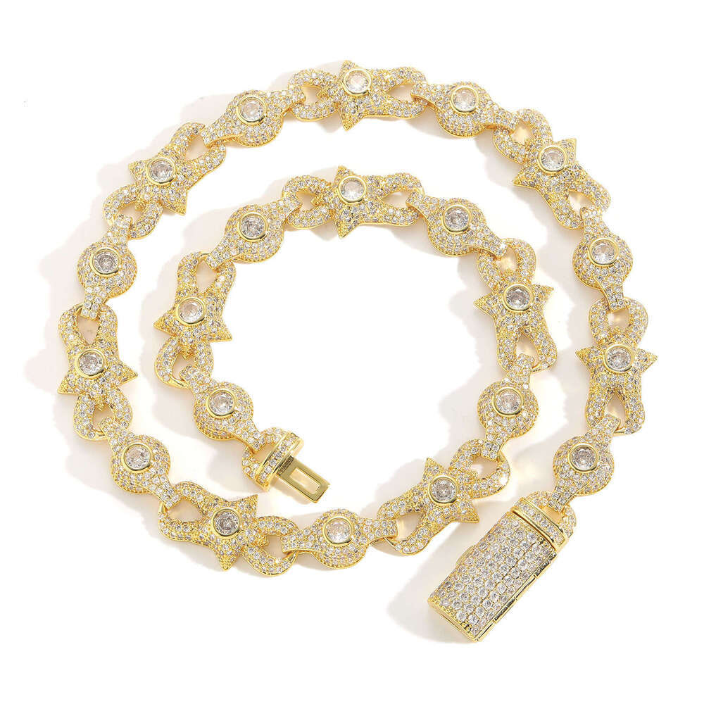New Necklace 10mm Eye Cuban Chain Micro-Paved Moissanite chain Creative Niche Unisex Hip-Hop Accessories