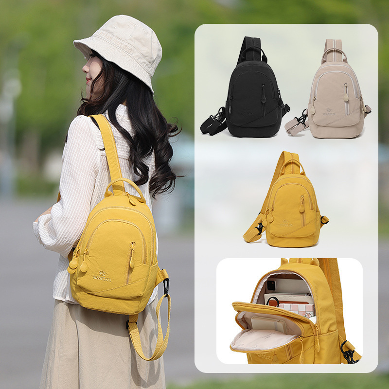 Lightweight Nylon Backpack Unisex Multi-Functional Casual Chest Fashion Outdoor Travel Shoulder Bag ddmymoon