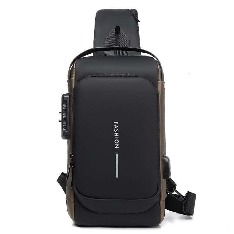 Men's Waist Waterproof Shoulder For Men, Messenger Bag, High-Grade Anti-Theft Usb Charging, Cycling Large-Capacity Business Chest Bag