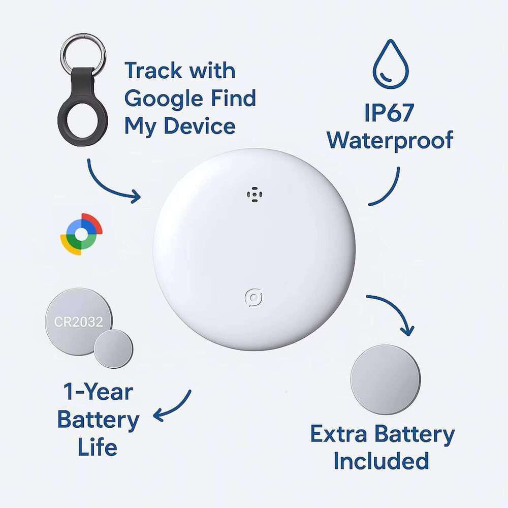 Smart GPS Tracker for Android Google Find My Device APP Air Tag Locator with Plastic Material Global Positioning Features