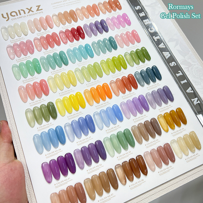 Rormays Ice Penetrating Popular Whitening Gel Polishing 40PCS Mixed Varnish Semi Permanent Skin Bare Color UV LED Whitening Nail Adhesive 15ML Wholesa