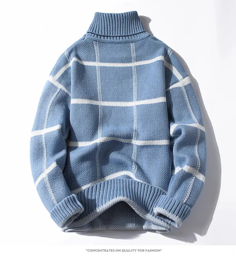 Sweaters men autumn style mens plaid warm sweater youth sweaters spring Mens wool pullovers size M3XL 250809