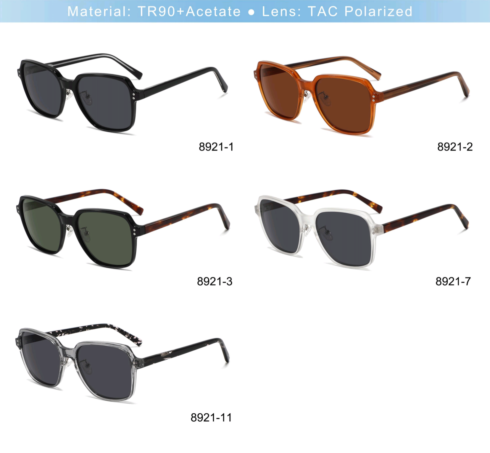 Trendy cat-eye sunglasses bold TR90 frames women men's UV400 protection anti-glare scratch-resistant shopping rooftop adjustable nose pads busine