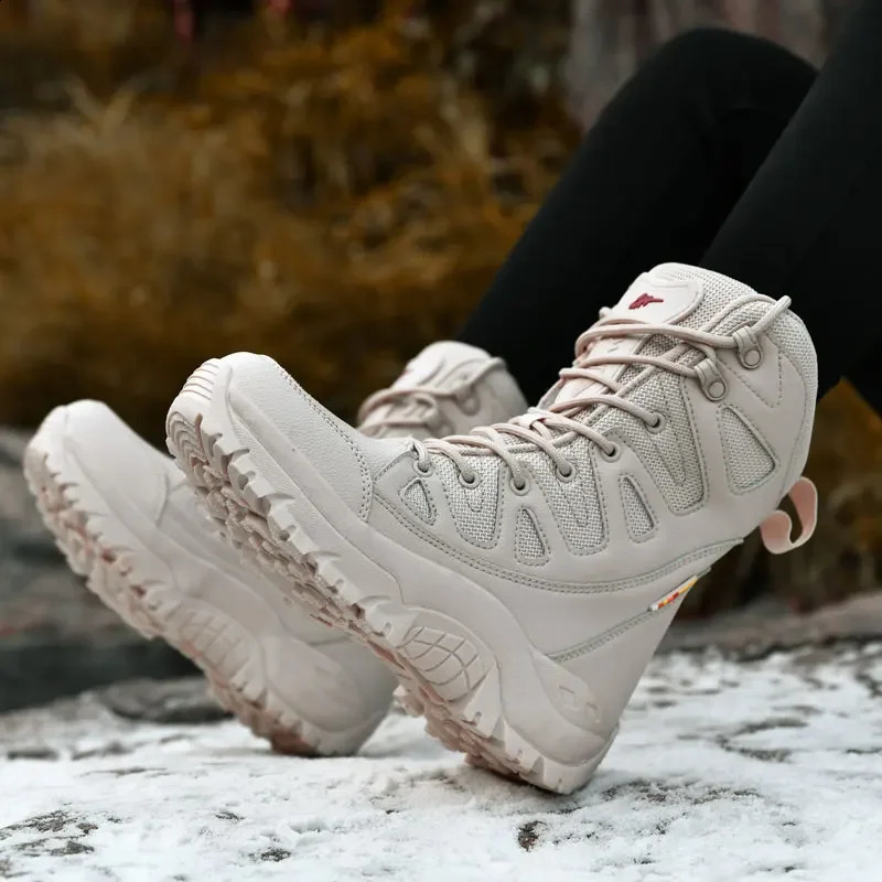 Men Tactical Boots Waterproof Hunting Hiking Shoe Lace Up Desert Unisex Army Boot Male Women Motorcycle Climbing Shoe 250805