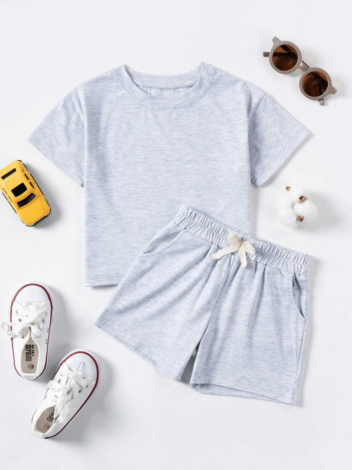 2024 New Baby Short Sleeve Shorts Set Childrens Cute Casual Boys And Girls Set Summer Short Sleeve Shorts Combination Set Z250811