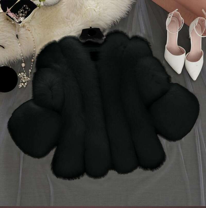 Clothing women's coat fox fur short seven quarter sleeved fur
