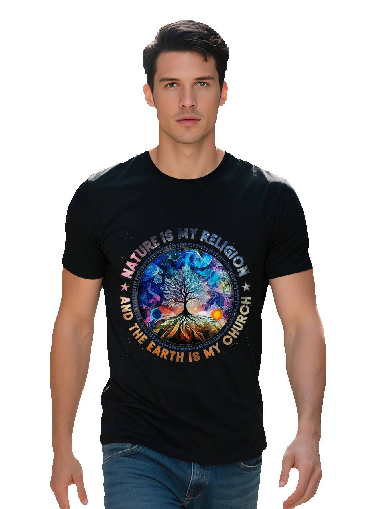 Nature Religion The Earth Is My Church Mandala Tree T Shirt ead6b 26f76
