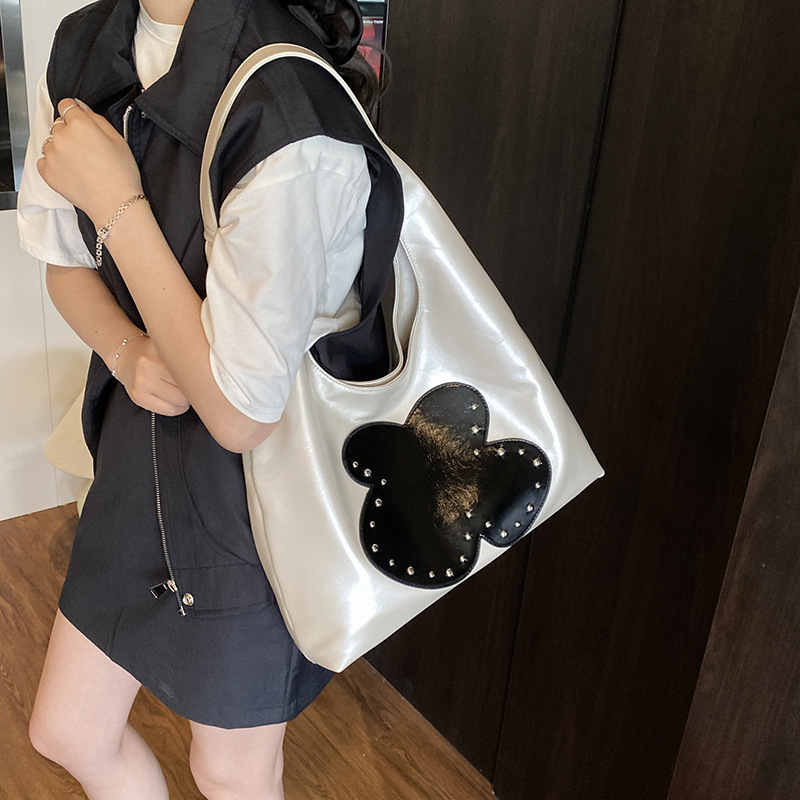 High-End Color-Block Floral Large Capacity Tote 2025 New Trendy Korean Version Underarm Versatile Shoulder Bag ddmymoon