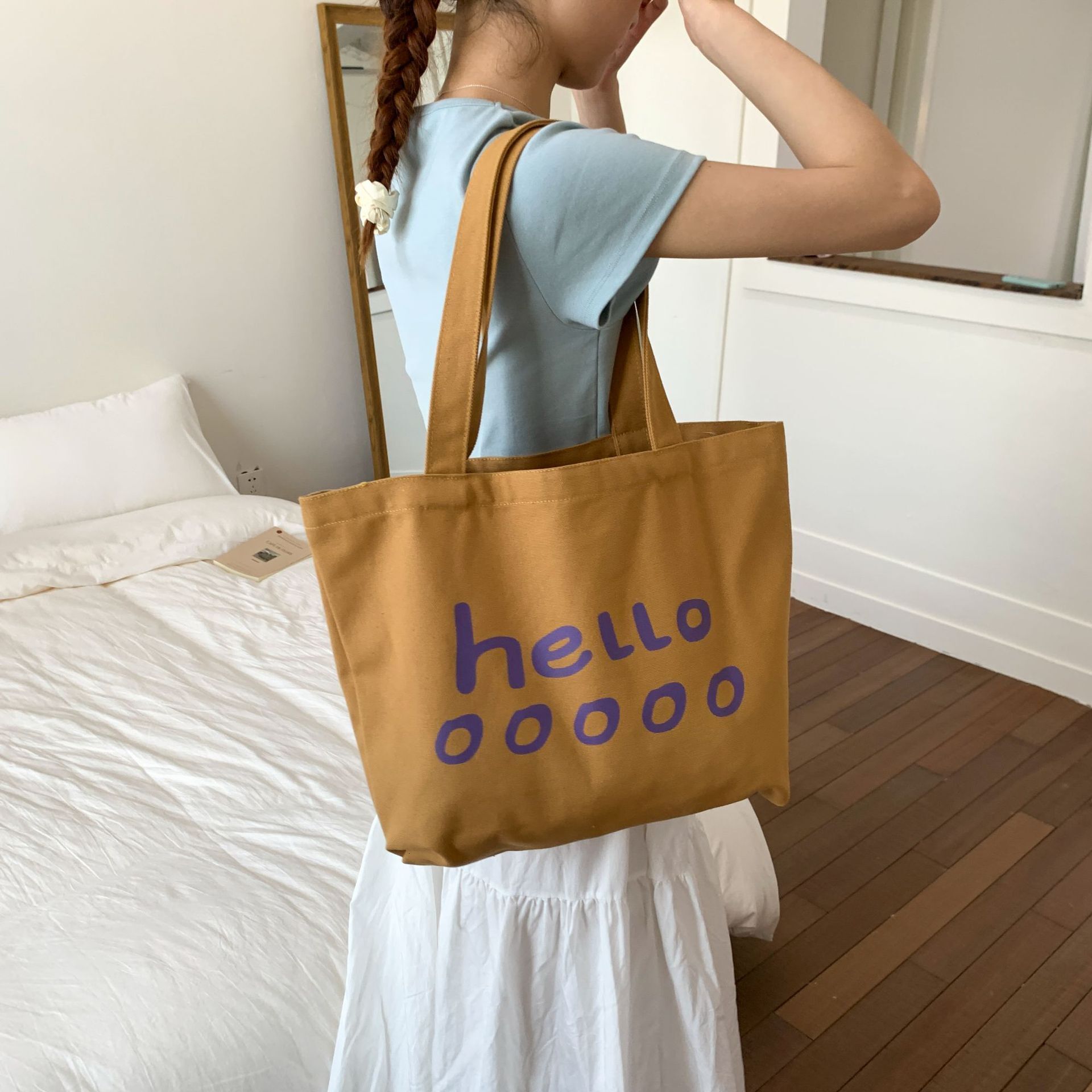 Large Capacity Canvas Shopping 2025 New Trendy Fashionable Versatile Shoulder College Student Commuter Tote Bag for Women ddmymoon