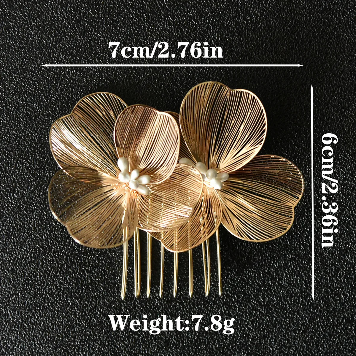 Bride Wedding Hair Combs GoldSilver Color Alloy Flower Hairpin Clips for Women Birthday Party Headpiece Bridesmaid Jewelry 250804