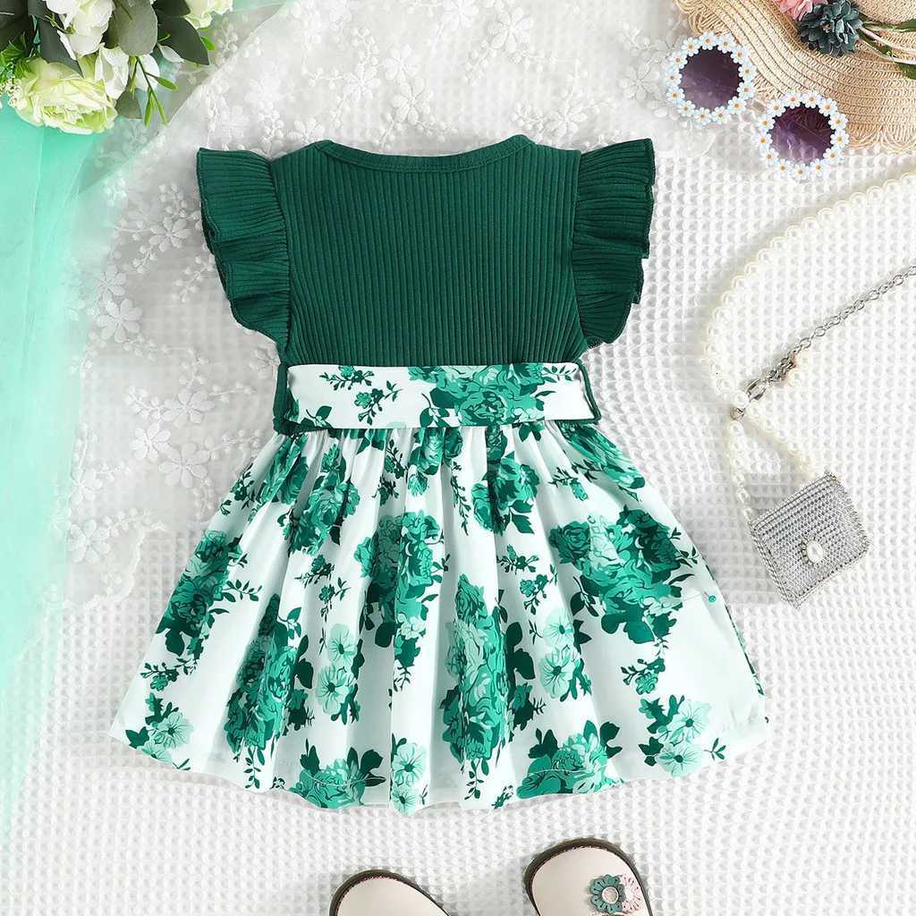 3-36 Months Butterfly Sleeve Cute Floral Summer Princess Formal Dresses Ootd For Newborn Baby Girl W250811