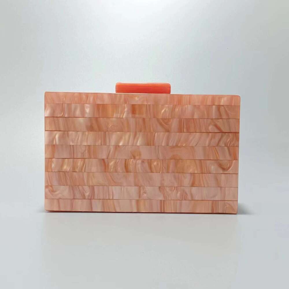 Women's New Fashion Striped Patchwork Pearlescent Acrylic Bag Single Shoulder Crossbody Party Clutch