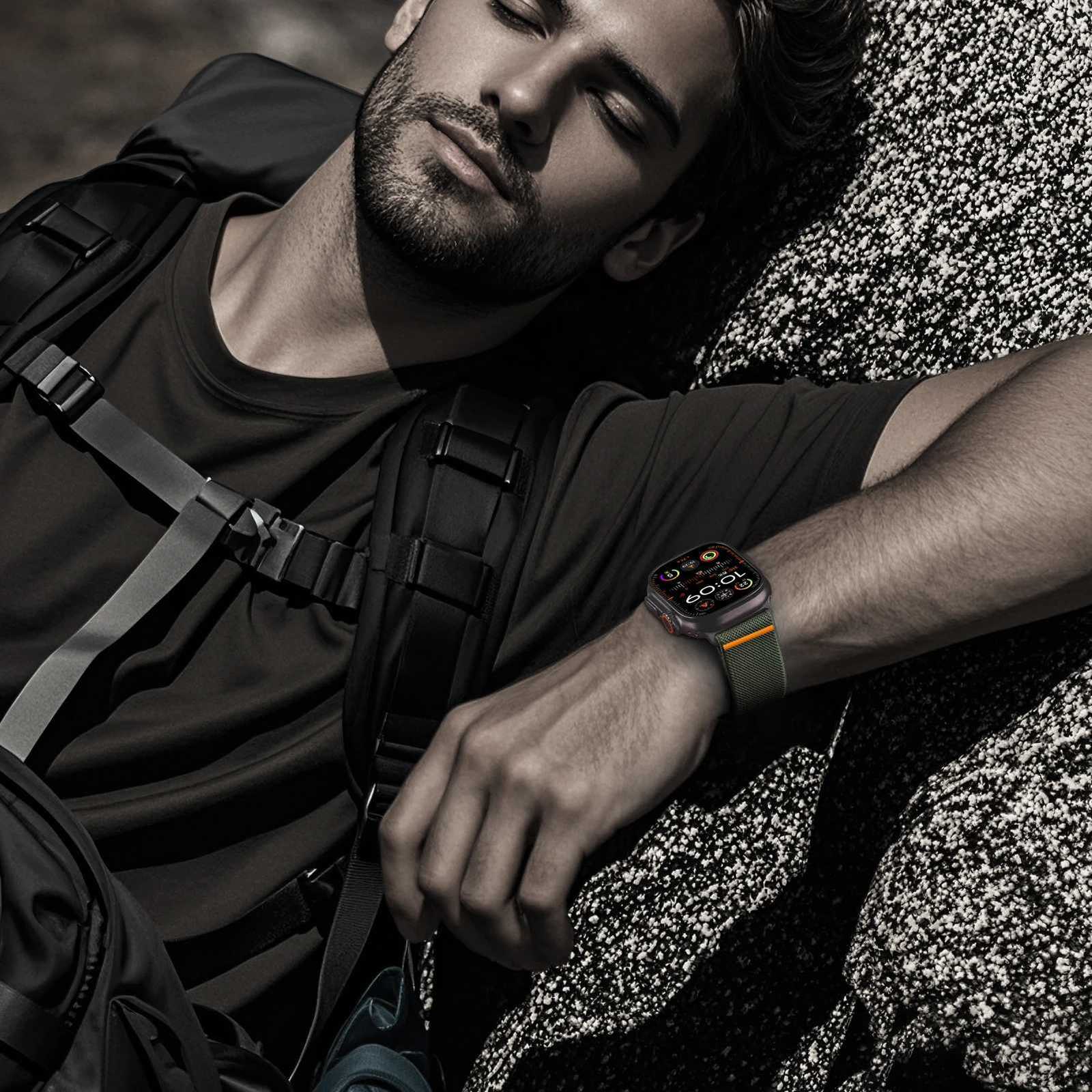 2PCS Nylon Straps for Apple Watch Ultra 2 Band 49mm 44mm 46mm 42mm 40mm 45mm 41mm Elastic Bracelet iWatch Series 10 9 8 7 6 3 SE W250811