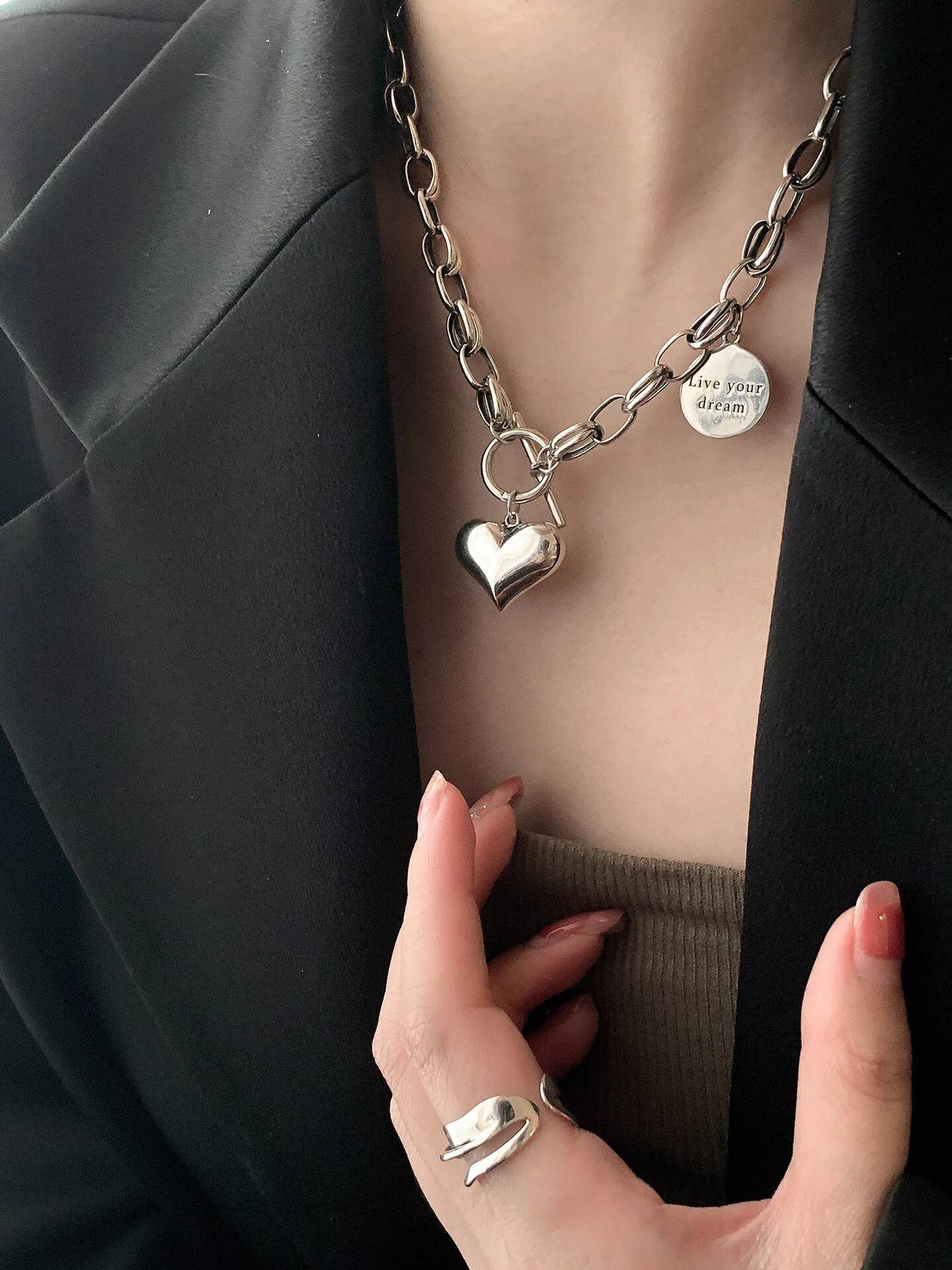 New Arrival Romantic Love Heart Sterling Sier Female Pendant Necklace Wholesale Jewelry For Women Anniversary Gifts