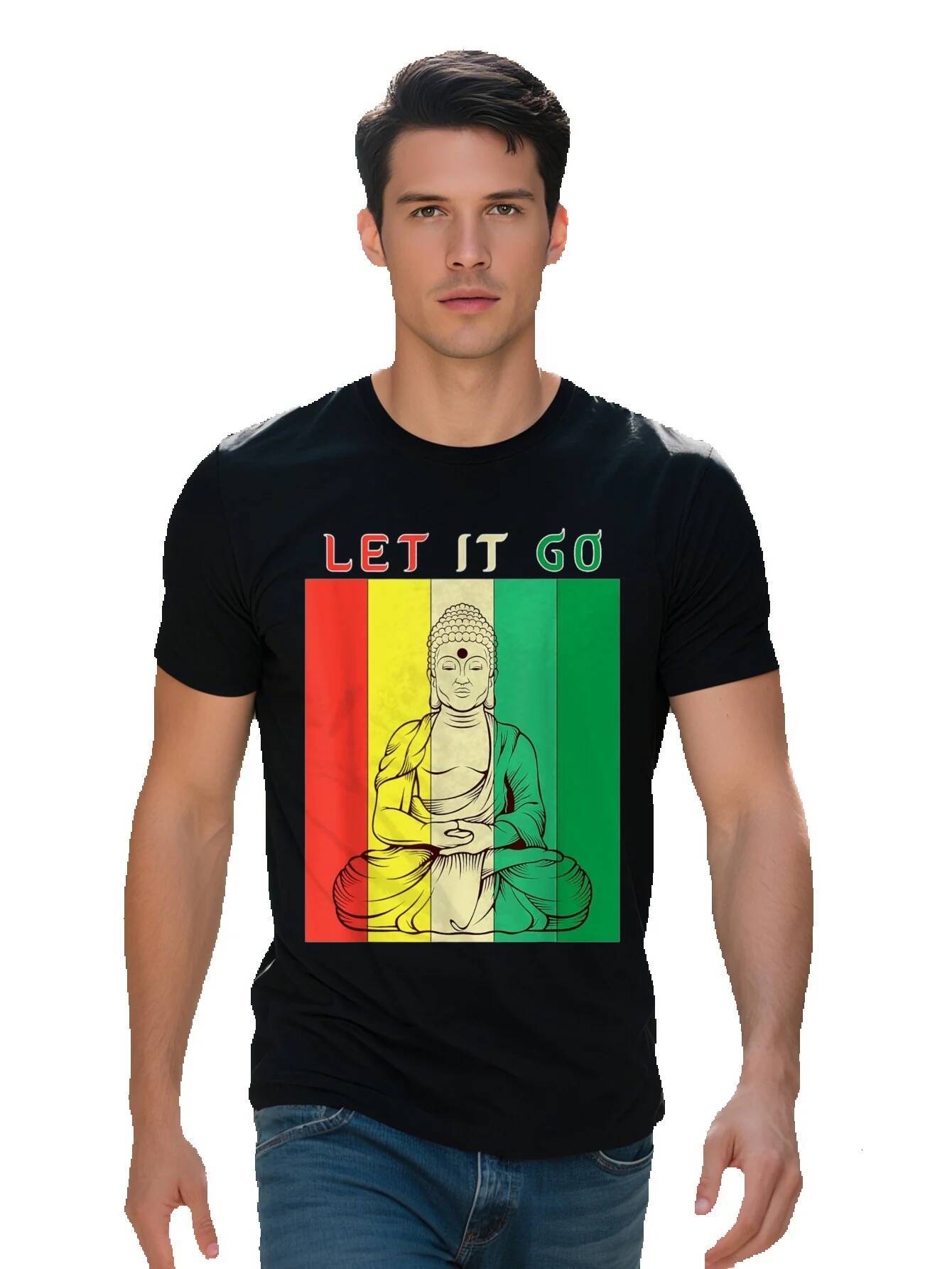 Men S g Cotton Let It Go Meditation Buddha Yoga Buddhist Gift T-shirt f5646 acd5f
