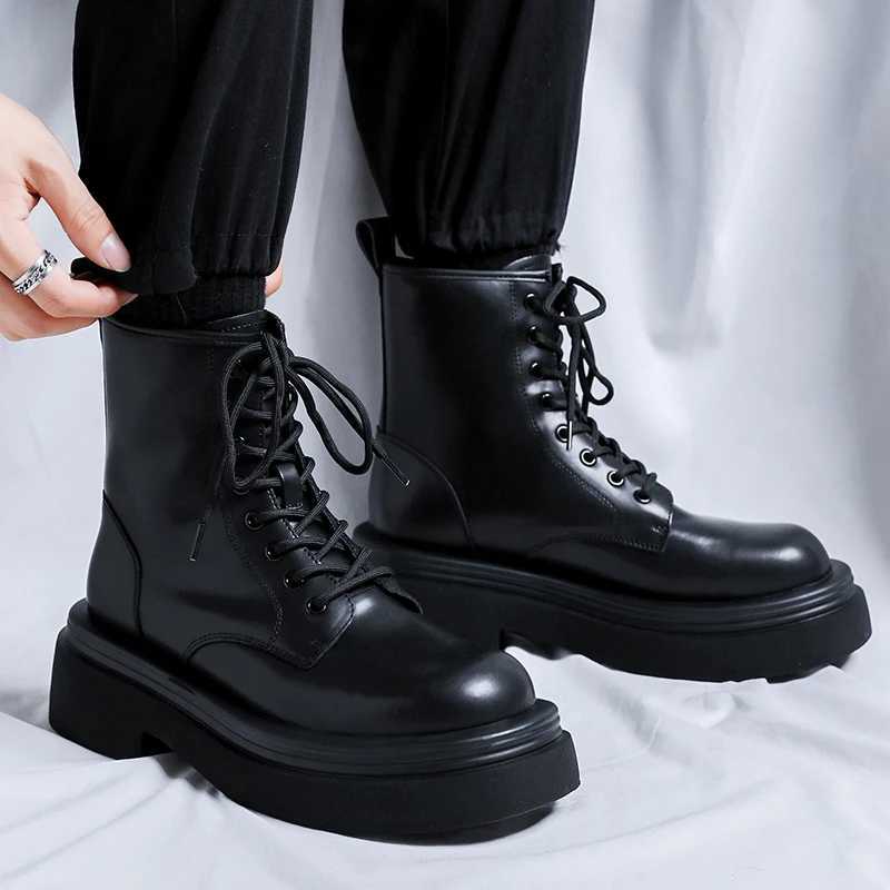 Men Boots Style Leather Shoes Italiano Genuine Leather Boots Platform Shoes For Men Zipper Fashion Short Boots Chelsea Boots W250811