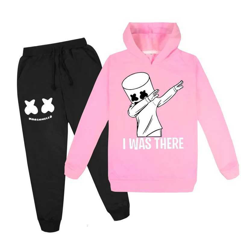 New Kids Spring Autumn 2Pcs Fashion Dj Marshmellow Childrens Hoodie Sweaters+Pants Sets 3-13Y Boys And Girls Tracksuit Clothes Z250811