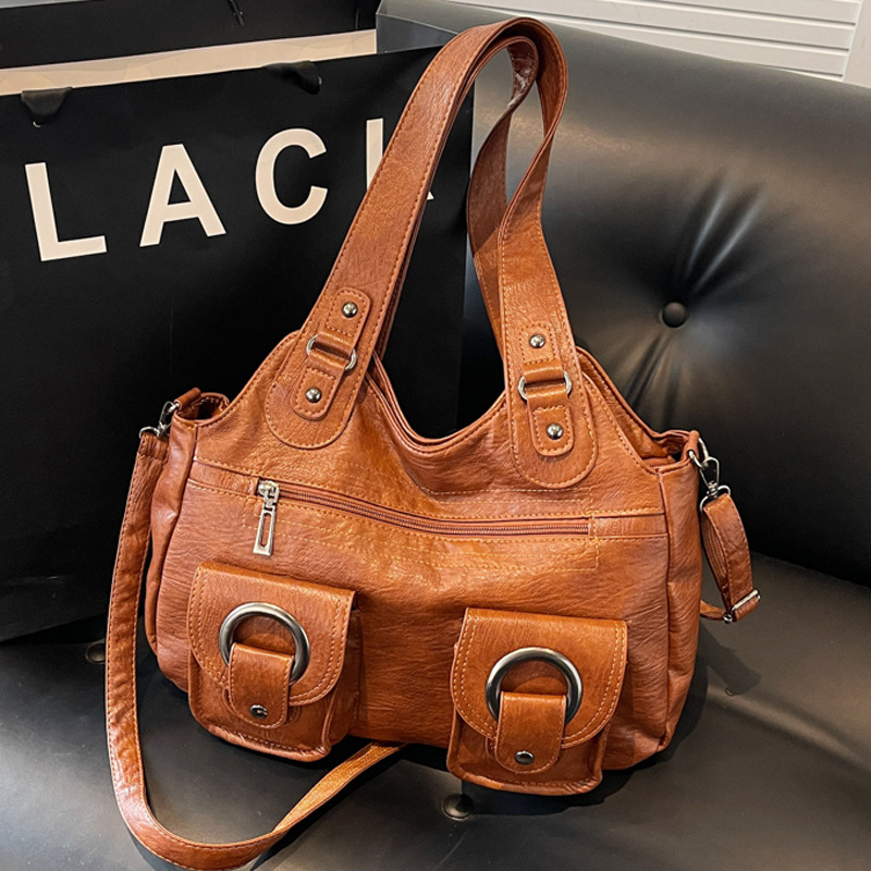 Fashion Single Shoulder New PU Women's Commuting Large Capacity Tote Crossbody Bag ddmymoon