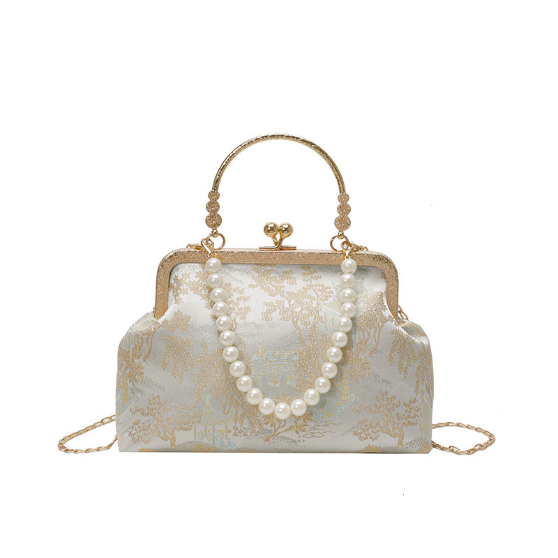Handheld Single Shoulder Crossbody Pearl Embroidery New Chinese Style Evening Clutch Women's Bag ddmymoon