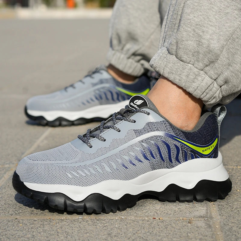 Lightweight Safety Shoes Men Work Shoes Steel Toe Cap Working Boots Sneakers Man Anti Puncture Breathable Sport Work Shoes 250805