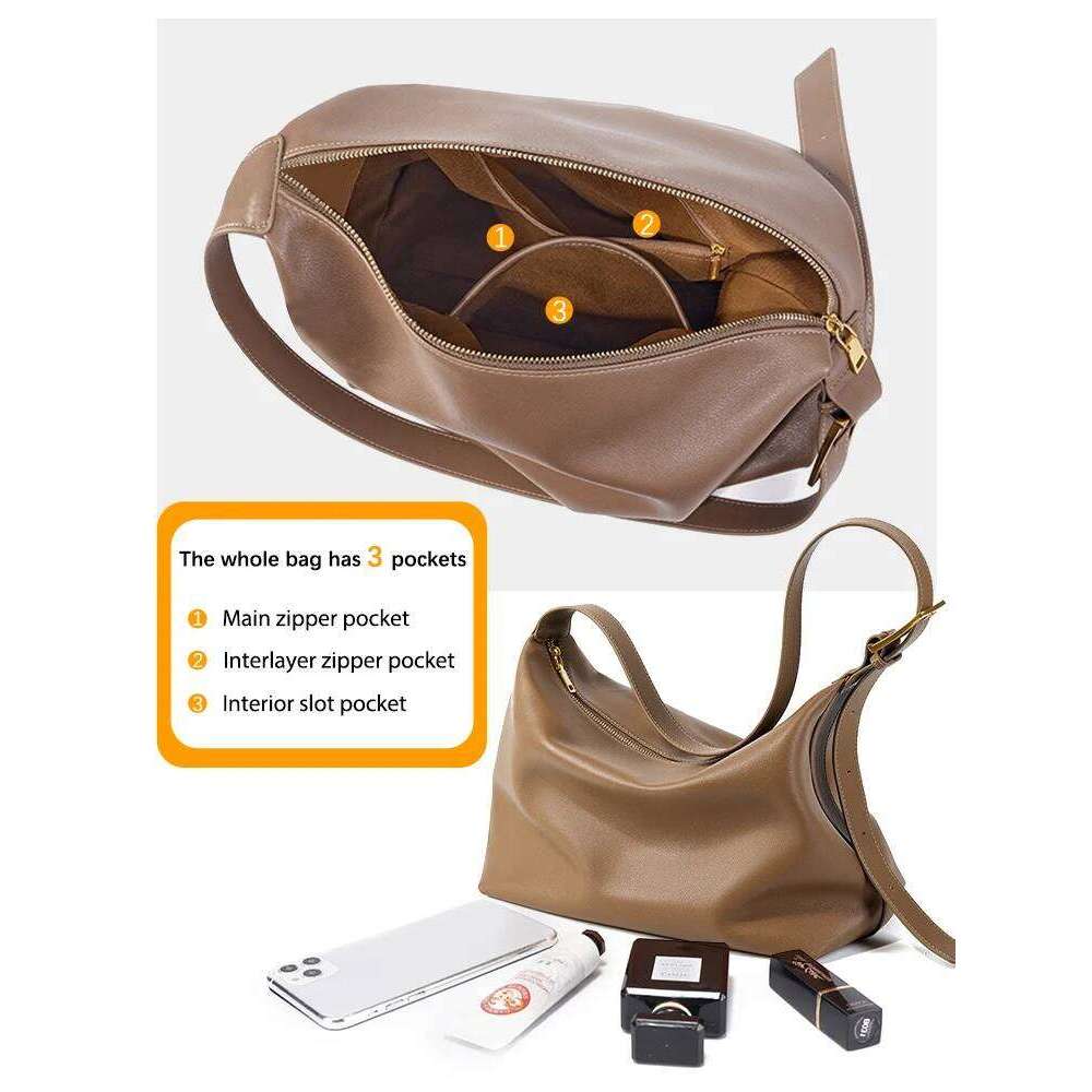 Zency Women Large Capacity Messenger Bag Crossbody Designer Underarm Tote Handbag New Trendy Big Commuter Bags