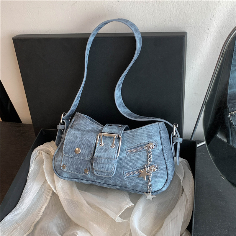 2025 Autumn New Spicy Women s Armpit Bag bag New Star Studded Handbag Cool Motorcycle Style Women s Shoulder Bag Retro Vintage Vintage women s Autumn 