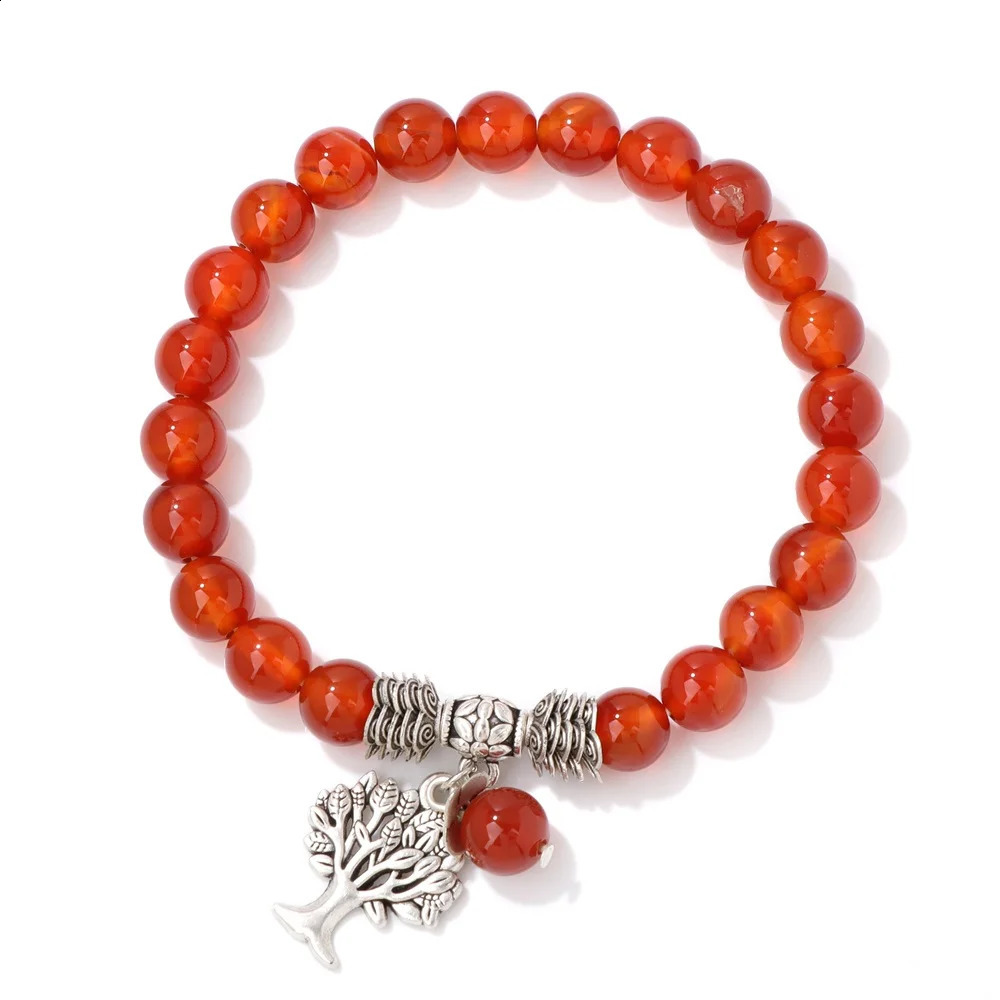 Tree Of Life Charm Bracelet Amethyst Lapis Lazuli Tiger Eye Natural Stone Beads Bangles Elastic Bracelets For Women Men Jewelry 250805