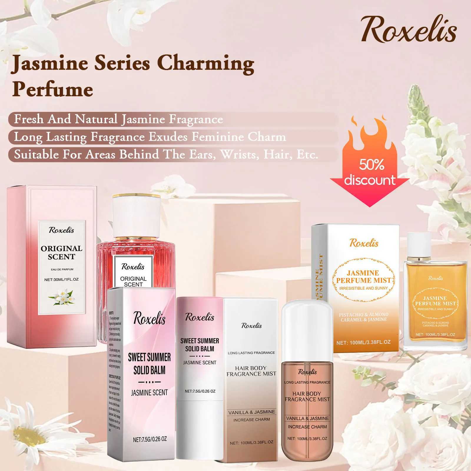 100ml Roxelis Jasmine Light Fragrance Perfume Spray/Balm Brazilian Scent Lasting Floral Aroma Deodorant Charming Dating Perfume XJ250811