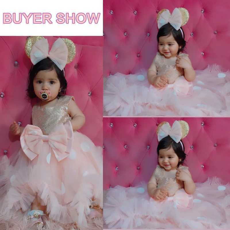 1-6-year-old Babys First Birthday Party Fluffy Mesh Tutu Dress New Flower Girl Irregular Skirt Dress Wedding Party Dinner Dress W250811