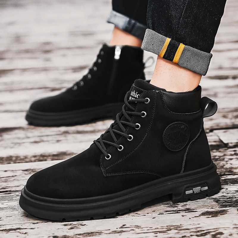 Ankle Boots Men Retro Work Shoes Autumn Winter Thick Bottom High Top Outdoor Boots Leather Waterproof High Quality Chelsea Boots W250811