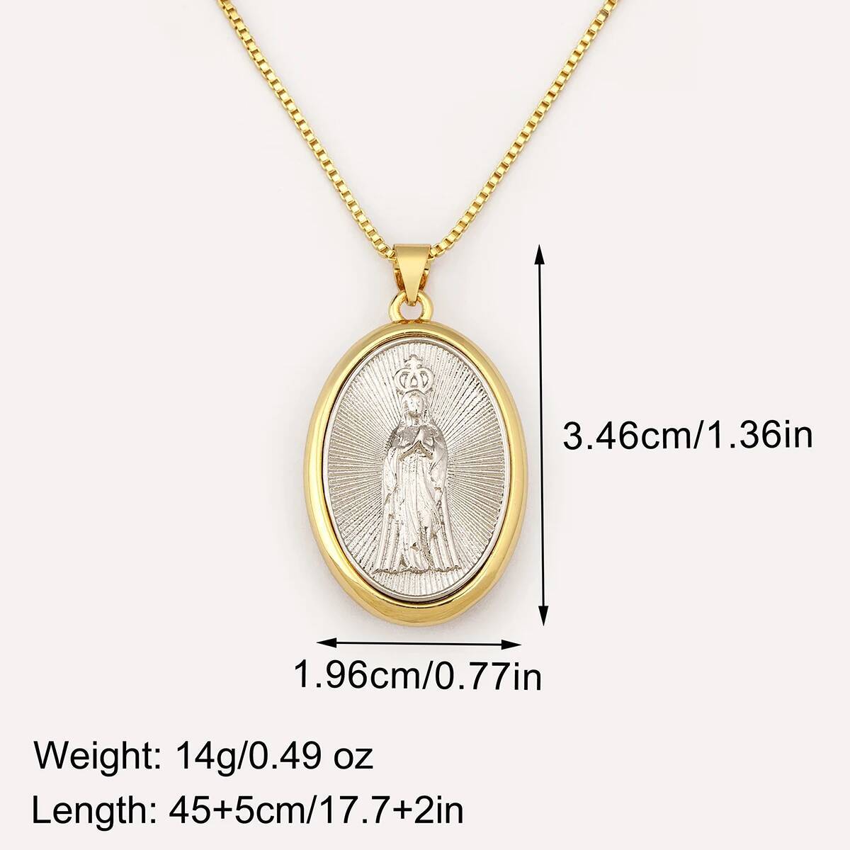 Nidin New Arrival Retro Oval Virgin Mary Pendant Necklace For Women Female 3 Styles Religious Style Choker Copper Neck Jewelry