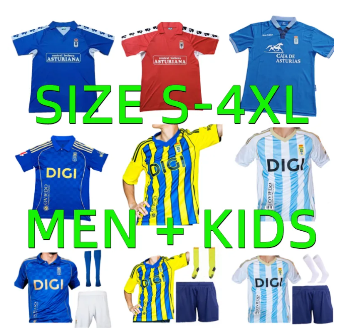 2025 2026 Real Oviedo Soccer Jerseys DUBOVSKY 1990 1991 1992 1996 1997 Retro JIMMY S. CAZORLA BORJA CAMARASA PAULINO ROMARIO 25 26 Football Shirt Mens kids kit