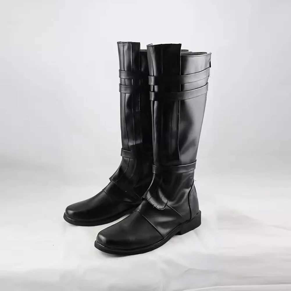 New Fashion Adult Mens Force Knight Black Pu Martin Leather Boots Halloween Festival Party Masquerade Stage Role Playing Shoes W250811