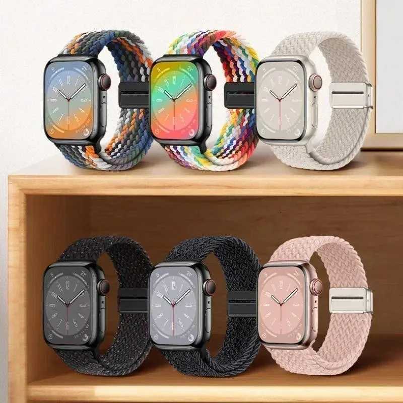 Nylon Braided Band Strap Compatible For Apple Watch S10 46mm 44mm 40mm 45mm 49mm 41mm 38mm iWatch series se 10 7 3 5 6 8 9 Ultra W250811