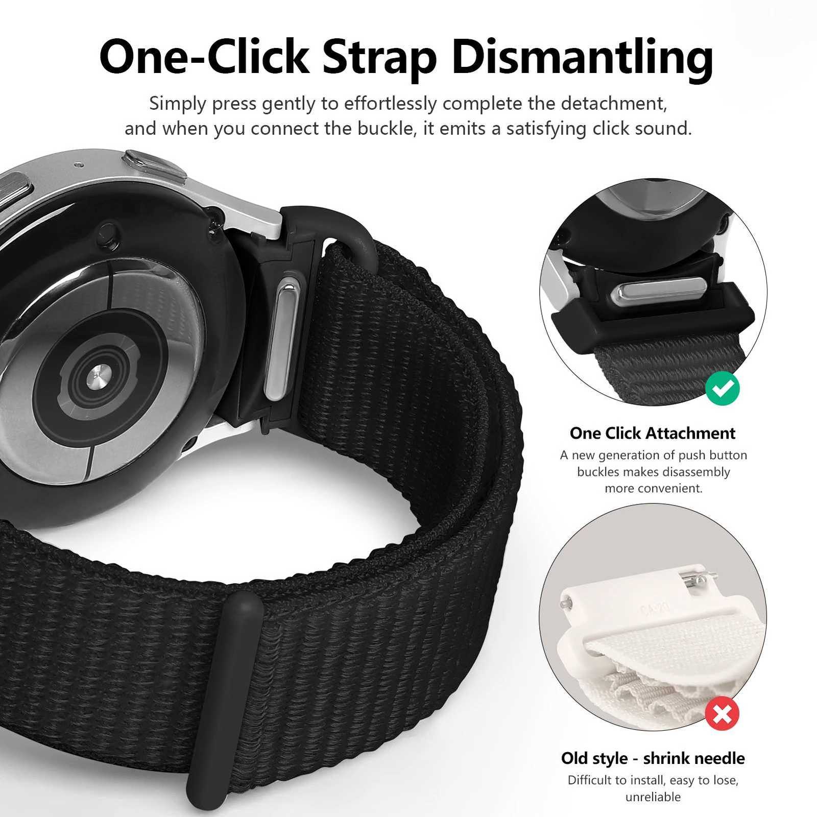 Nylon Loop Band For Samsung Galaxy Watch 7 6 5 4 44mm 40mm 5 Pro 45mm Sport 20mm Bracelet Galaxy Watch6 Classic 47mm 43mm Strap W250811