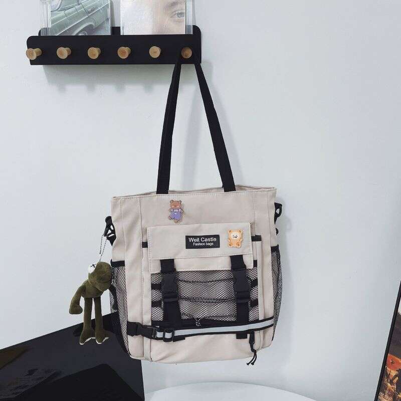 Reflective Workwear Trendy Brand Student Shoulder Men's Backpack Women's Large Capacity Crossbody School Bag