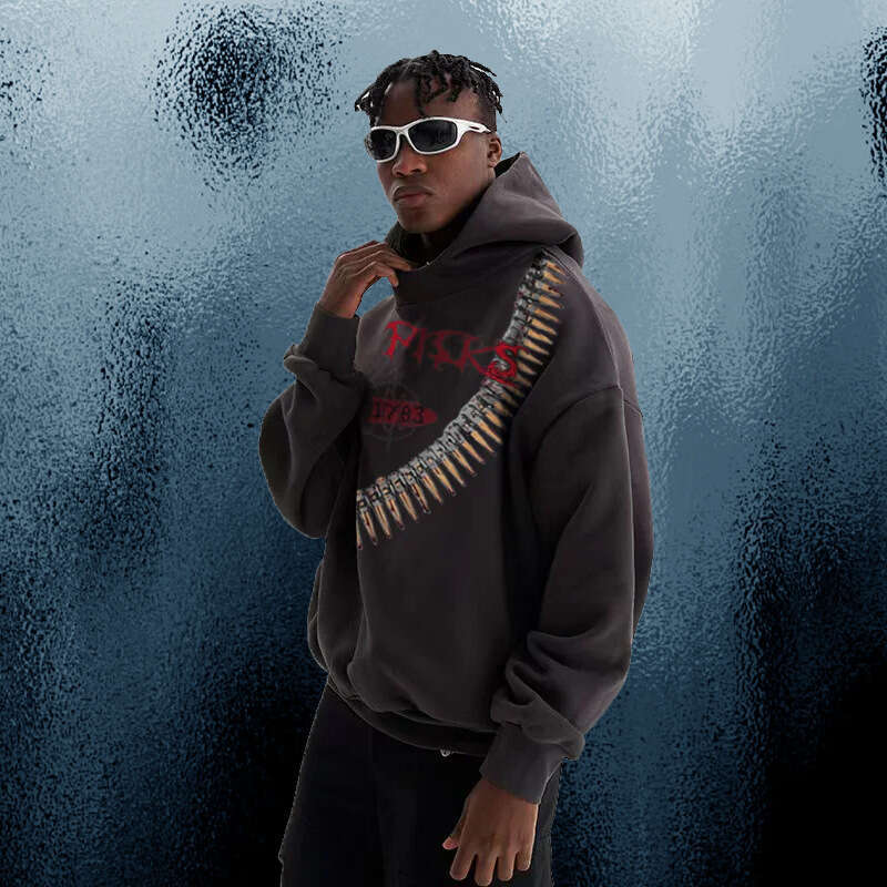 Brand Sweatshirt Letter Print Hoodie Street Fashion Unisex Bullet Creative Trendy Top