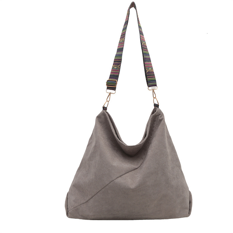Corduroy 024 New Korean Fashion Large Capacity Single Shoulder Tote Versatile Commuter Crossbody Bag