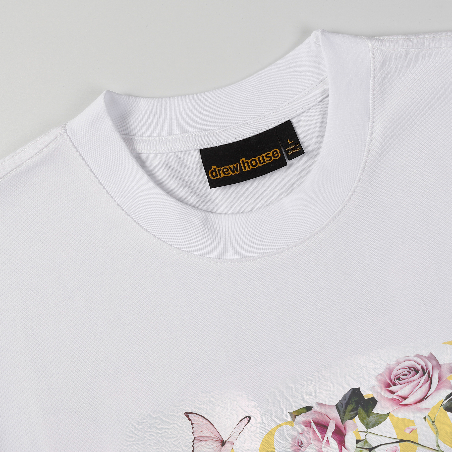 Drew House Designer luxury T shirt men's and women's T-Shirts Butterfly flower print