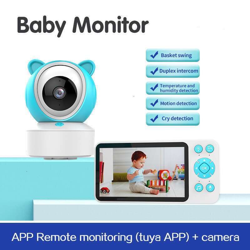 5 Inch Baby Care Monitor IP Camera Wireless Monitoring Cameras Dual Mode Wifi Home Surveillence Video Camera Night Vision 2.4G Voice Temperture Motion