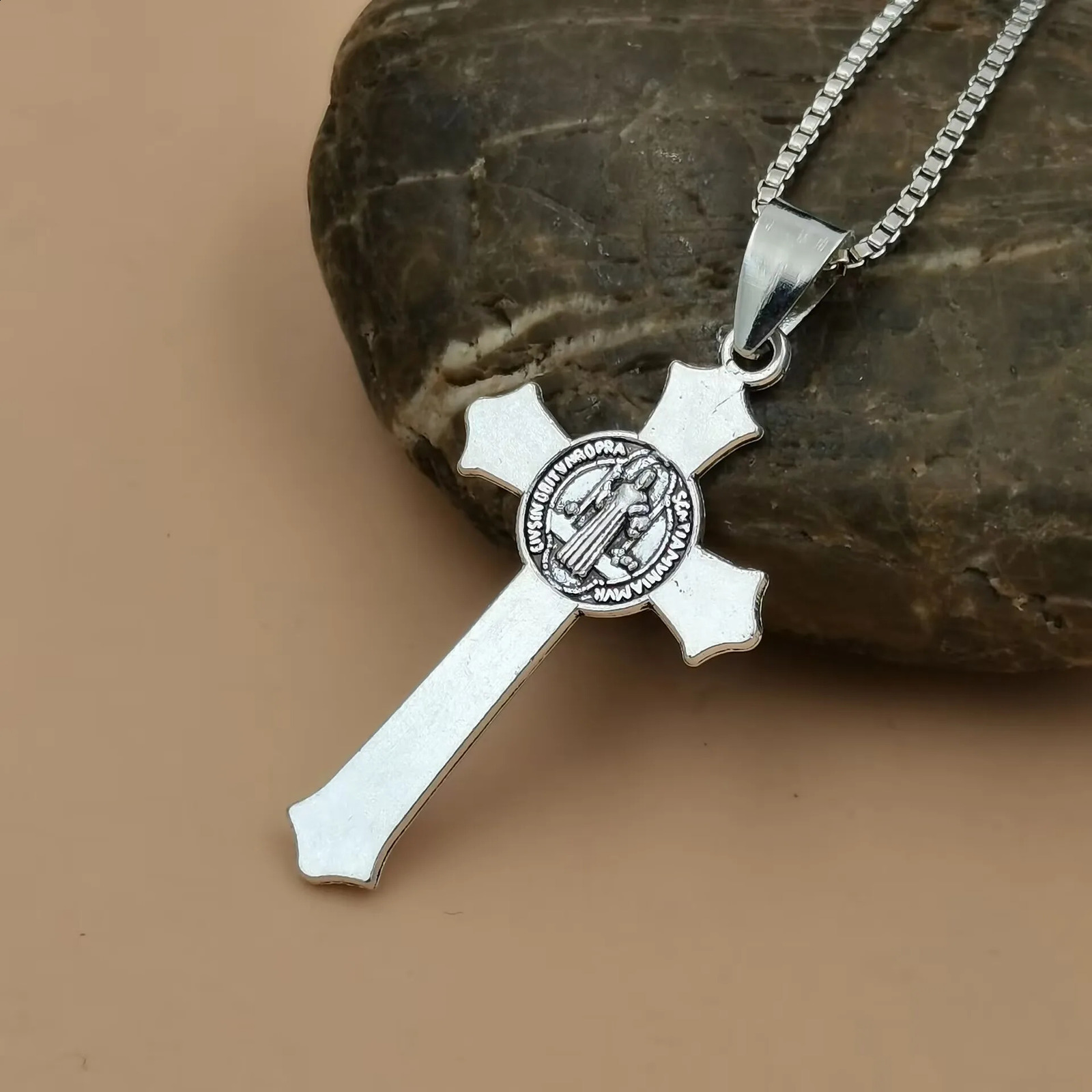 10Pcs Retro Simple Alloy Cross Pendant Necklace Men Women Amulet Jewelry A-581d 250807