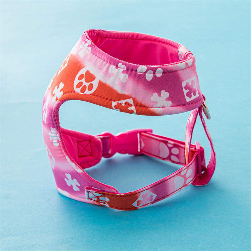 Luxury Designer Dog Harness for Small & Medium Dogs - Adjustable Chest & Back Strap with Collar Chest And Back Set Outdoor Dog Walking Leash