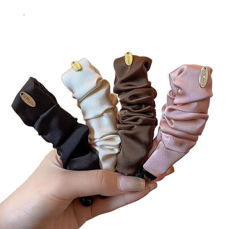 Pleated Fabric Banana for Women 2025 New Style High-end Fashionable Back of Head Clip Hair Accessory