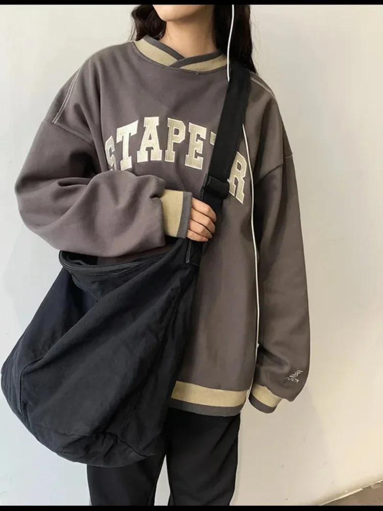 Womens Shoulder Bag Large Canvas Crossbody Bags for Women Cotton Cloth Fashion Korean Female Students School Handbags 250811