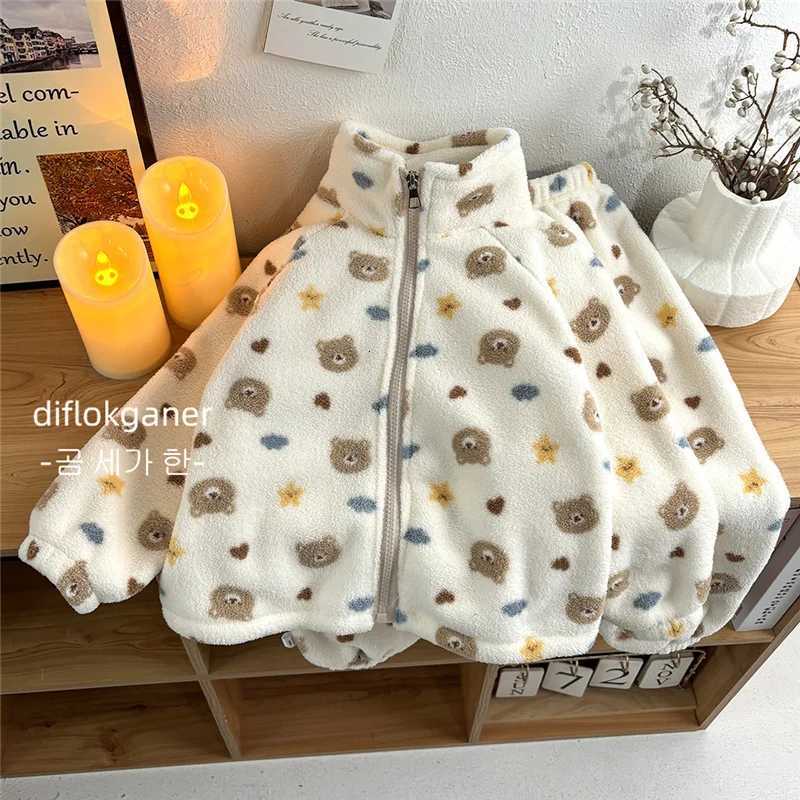 Kids Thick Pajama Sets Winter Plush Warm Suits Girls Boys Fleece Long Sleeve Home Wear Outfits Children Clothes 1-10Y Z250811