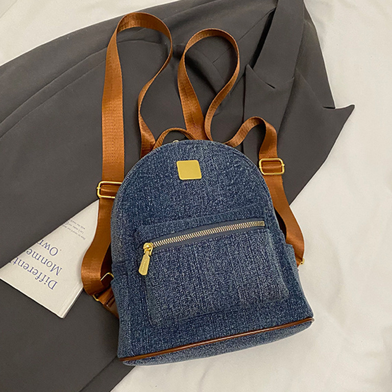 Trendy PU Denim Women's 2025 New Outdoor Casual Travel Small Backpack Student School Bag ddmymoon