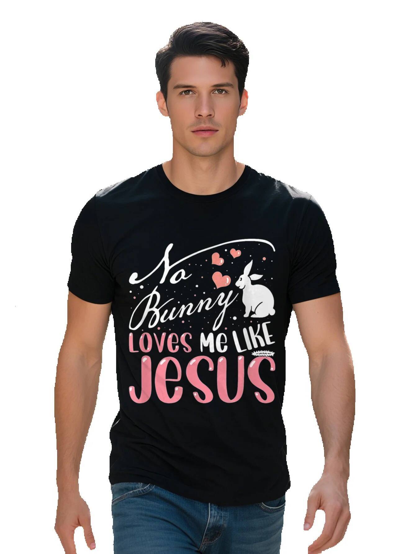 Checkred The Original Love Letters Men s g Cotton T Shirt Black Casual Short Sleeve Tee with No BUNNY Loves Me 9e10b