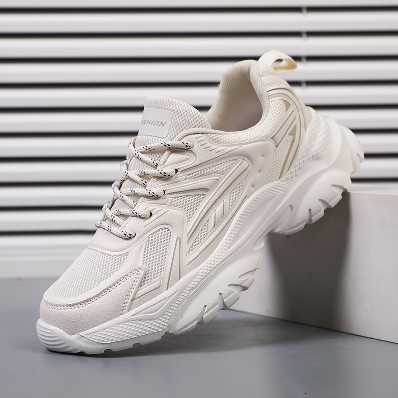Thick soled height increasing casual shoes 2025 designer's new mesh breathable running shoes