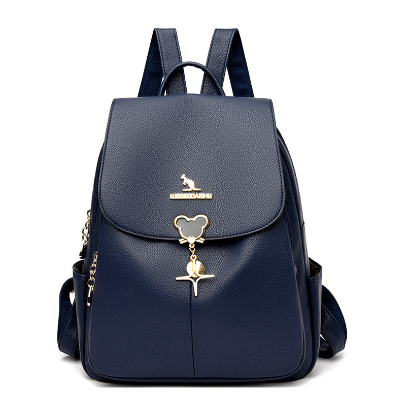 Casual Large Capacity Backpack for Women 2025 New Fashion Trend PU Leather Commuter Versatile Travel Bag ddmymoon